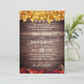 Hochzeit im Herbst für das Herbstlicht Einladung (Stehend Vorderseite)