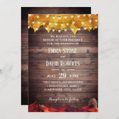 Hochzeit im Herbst für das Herbstlicht Einladung (Vorne/Hinten)