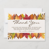 Hochzeit im Herbst für Herbstausgänge dank Karte (Vorderseite)