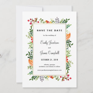 Hochzeit im Herbst für Herbstblüten Save the Date