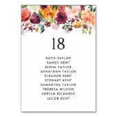 Hochzeit im Herbst für Herbstblüten Tischnummer (Vorderseite)