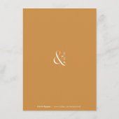 Hochzeit im Herbst für moderne Typografie Begleitkarte (Rückseite)