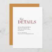 Hochzeit im Herbst für moderne Typografie Begleitkarte (Vorne/Hinten)