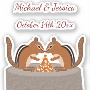 Hochzeit im Herbst für niedliche Chipsätze Aufkleber