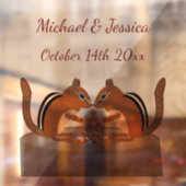 Hochzeit im Herbst für niedliche Chipsätze Fensteraufkleber (Blatt 2)