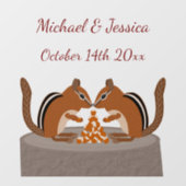 Hochzeit im Herbst für niedliche Chipsätze Fensteraufkleber (Blatt)