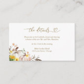 Hochzeit im Herbst für Sonnenblumen Begleitkarte (Vorderseite)