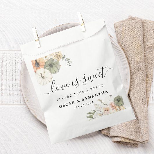 Hochzeit im Herbst Fvor Bag | Wasserfarbenkürbis Geschenktütchen