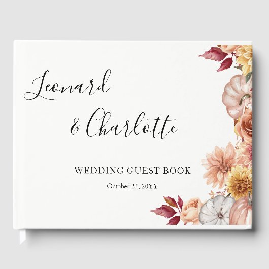 Hochzeit im Herbst Gäste buchen Sake Gästebuch (Vorderseite)