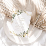 Hochzeit im Herbst Geometric Gold Greenery Einladung<br><div class="desc">Dieses geometrische,  goldgrüne Hochzeit im Herbst-Frühstück lädt zu einem modernen Event ein. Das Design zeichnet sich durch einen goldfarbenen geometrischen Rahmen mit eleganten grünen Blätter aus.</div>