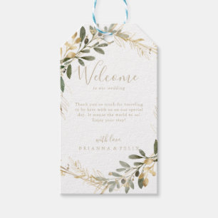 Hochzeit im Herbst Geometric Gold Greenery Geschenkanhänger