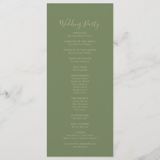 Hochzeit im Herbst Geometric Gold Greenery Programm (Rückseite)