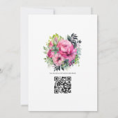 Hochzeit im Herbst Grün, Rosa und Schwarz Einladung (Rückseite)