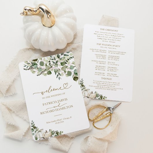 Hochzeit im Herbst Grüne Kürkin Einladung