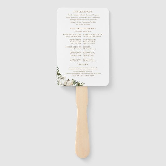 Hochzeit im Herbst Grüne Kürkin Fächer (Rückseite)