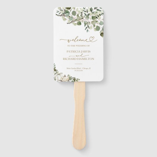 Hochzeit im Herbst Grüne Kürkin Fächer (Vorderseite)