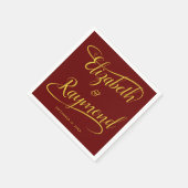 Hochzeit im Herbst Handgeschriebene Kalligrafie El Serviette (Ecke)