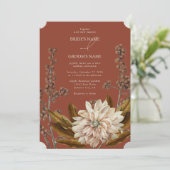 Hochzeit im Herbst Herbst Flora und Fauna Einladung (Stehend Vorderseite)