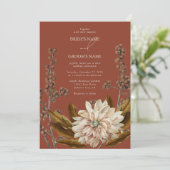 Hochzeit im Herbst Herbst Flora und Fauna Einladung (Stehend Vorderseite)