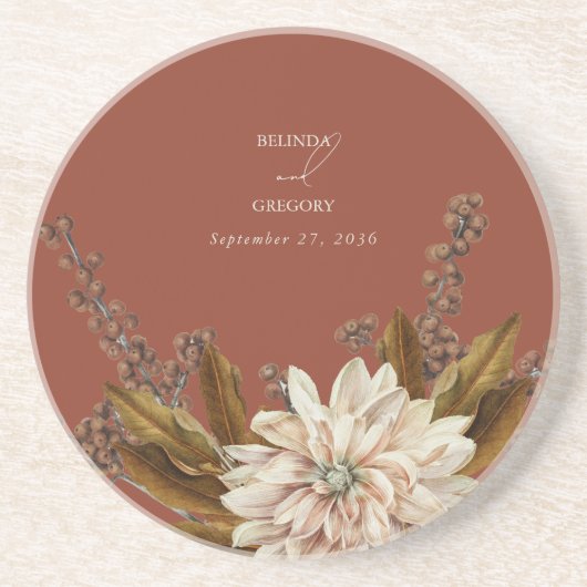 Hochzeit im Herbst Herbst Flora und Fauna Getränkeuntersetzer (Vorne)