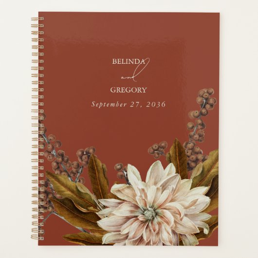 Hochzeit im Herbst Herbst Flora und Fauna Planer (Vorderseite)