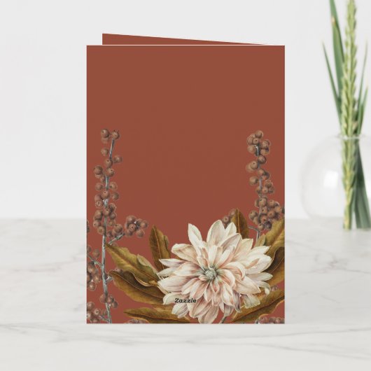 Hochzeit im Herbst Herbst Flora und Fauna Programm (Rückseite)