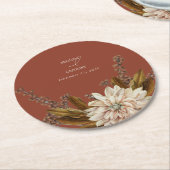 Hochzeit im Herbst Herbst Flora und Fauna Runder Pappuntersetzer (Angewinkelt)