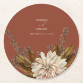 Hochzeit im Herbst Herbst Flora und Fauna Runder Pappuntersetzer (Vorderseite)
