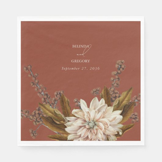 Hochzeit im Herbst Herbst Flora und Fauna Serviette (Vorderseite)