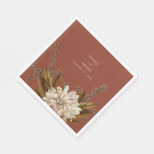 Hochzeit im Herbst Herbst Flora und Fauna Serviette (Ecke)