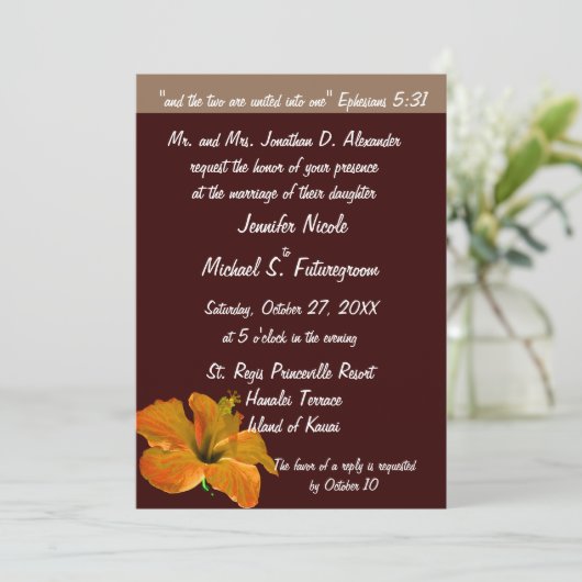 Hochzeit im Herbst Herbstfarben: Zwei werden eins Einladung (Stehend Vorderseite)