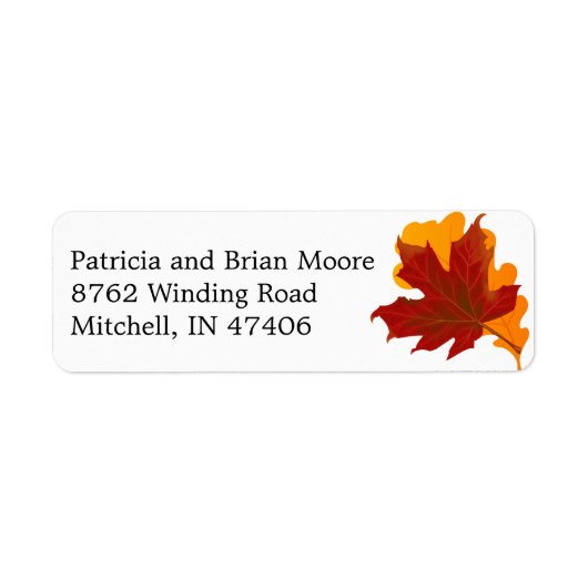 Hochzeit im Herbst Herbstlebe Rückgabeadresse (Vorne)