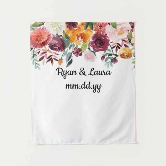 Hochzeit im Herbst Hintergrund, Summer Foto Booth  Wandteppich (Vorderseite)