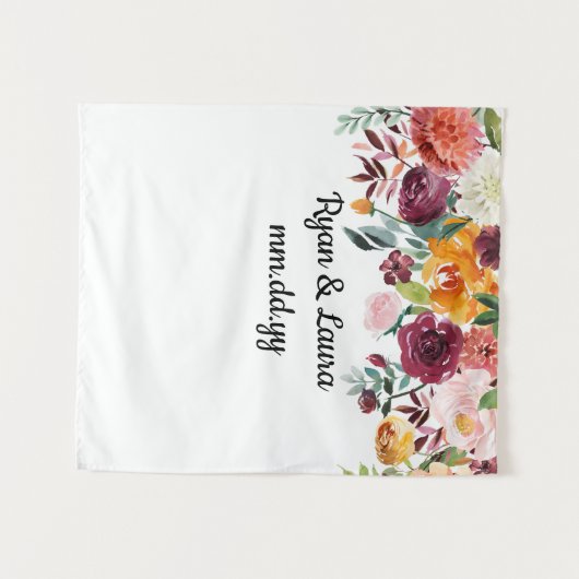 Hochzeit im Herbst Hintergrund, Summer Foto Booth  Wandteppich (Vorderseite (Horizontal))