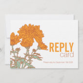 Hochzeit im Herbst Hochzeitschrysanthemumorange uA Einladung (Vorderseite)