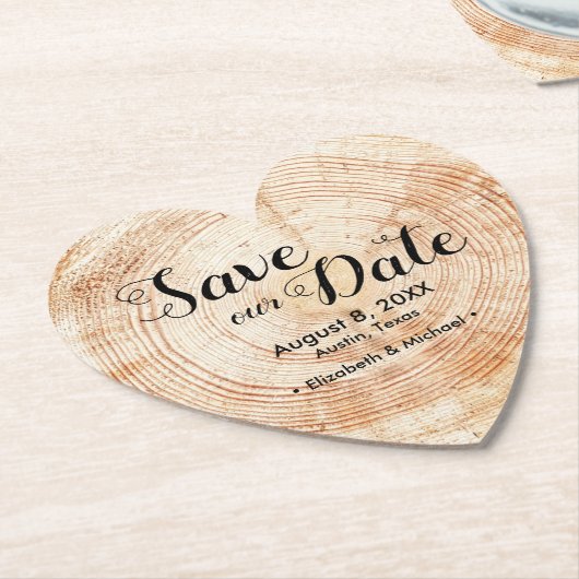 Hochzeit im Herbst Holz Rustic Rettete unser Datum Untersetzer (angewinkelt)