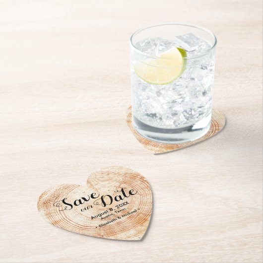 Hochzeit im Herbst Holz Rustic Rettete unser Datum Untersetzer (Vor Ort)