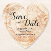 Hochzeit im Herbst Holz Rustic Rettete unser Datum Untersetzer (Vorderseite)