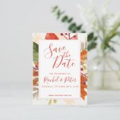 Hochzeit im Herbst im Herbst Save the Date Ankündigungspostkarte (Stehend Vorderseite)