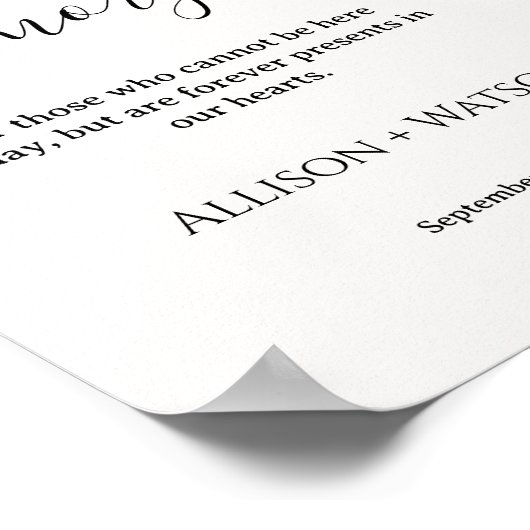 Hochzeit im Herbst in Loving Memory signe Hochzeit Poster (Ecke)