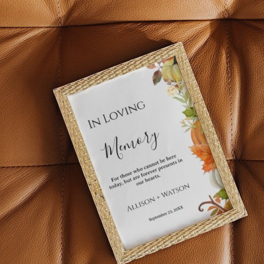 Hochzeit im Herbst in Loving Memory signe Hochzeit Poster