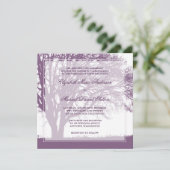 Hochzeit im Herbst Lila Eichenbaume Einladung (Stehend Vorderseite)