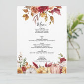 Hochzeit im Herbst Menükarte (Stehend Vorderseite)