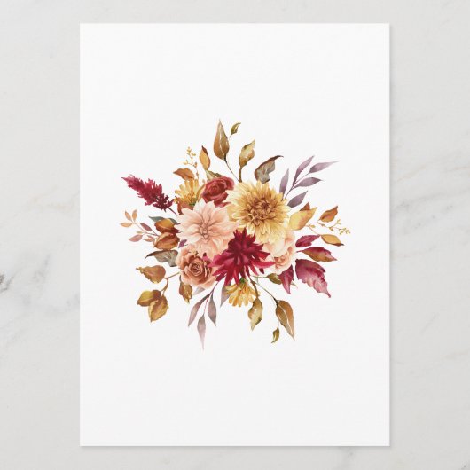 Hochzeit im Herbst Menükarte (Rückseite)