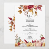 Hochzeit im Herbst Menükarte (Vorne/Hinten)