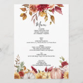 Hochzeit im Herbst Menükarte (Vorderseite)