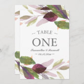 Hochzeit im Herbst mit Lila Foliage Tischnummer (Vorne/Hinten)