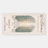 Hochzeit im Herbst Moderne Rustikale Eleganwälder Banner (Horizontal)