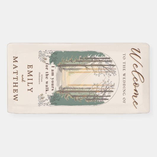 Hochzeit im Herbst Moderne Rustikale Eleganwälder  Banner (Horizontal)