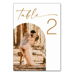 Hochzeit im Herbst Modernes zweiseitiges Foto Tischnummer